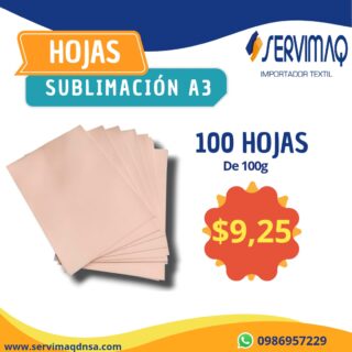 100 HOJAS DE SUBLIMACION A3