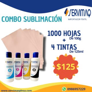 1000 HOJAS DE SUBLIMAS A3 + 4 TINTAS DE SUBLIMACION